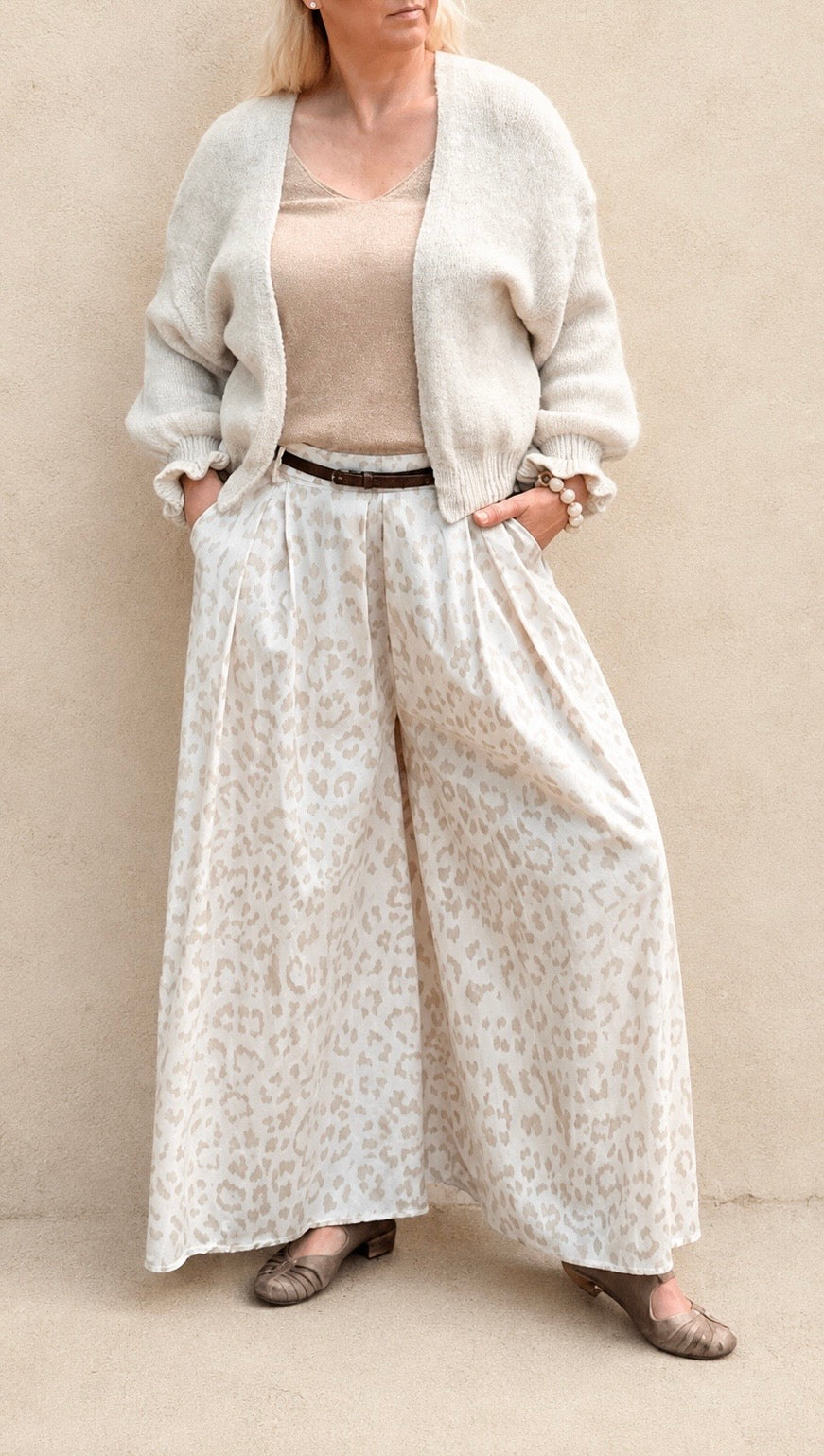 Weite Leo Hose Creme