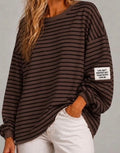 Langarmshirt Streifen Braun