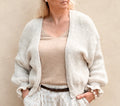 Kuschel Cardigan Schleife Creme