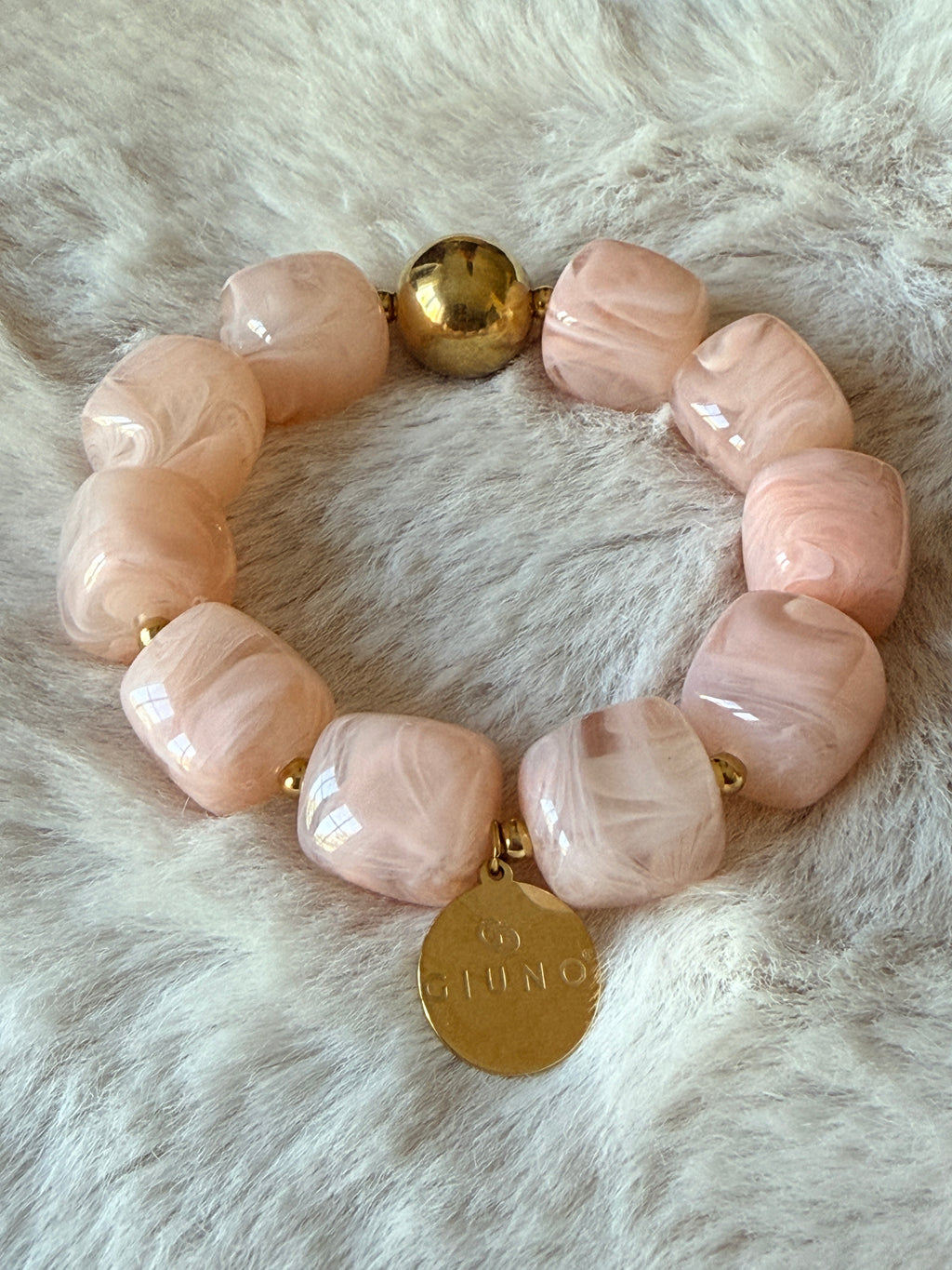 Armband Würfelperle rose