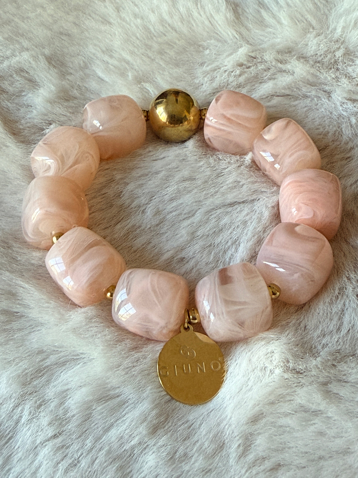 Armband Würfelperle rose