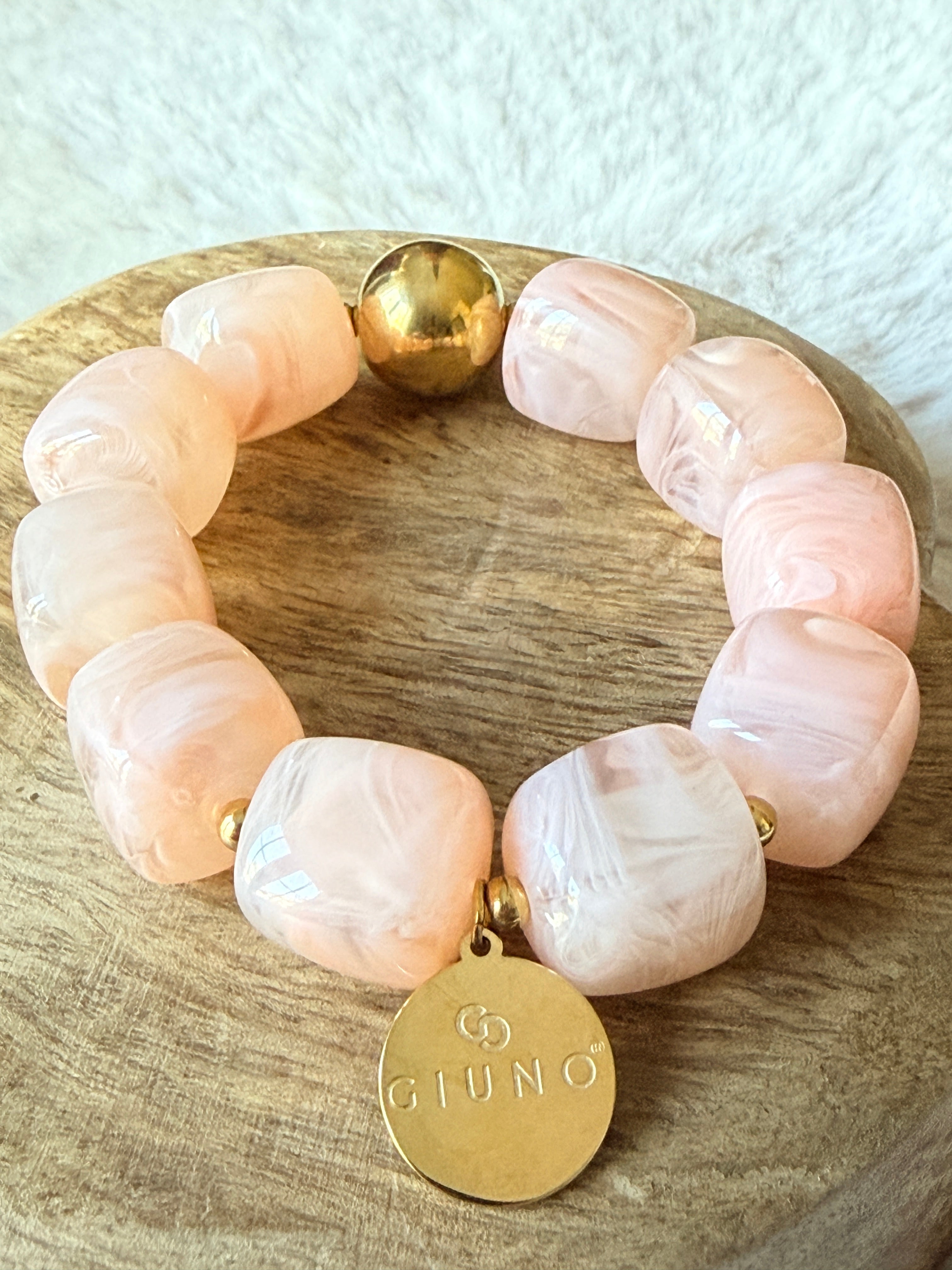 Armband Würfelperle rose