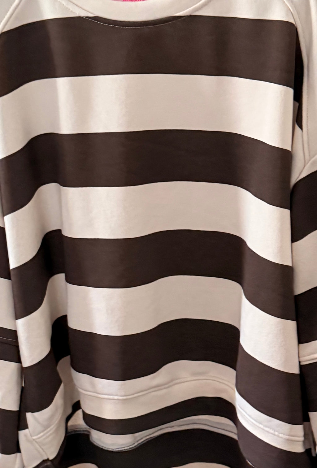 Oversize Pullover Streifen Beige