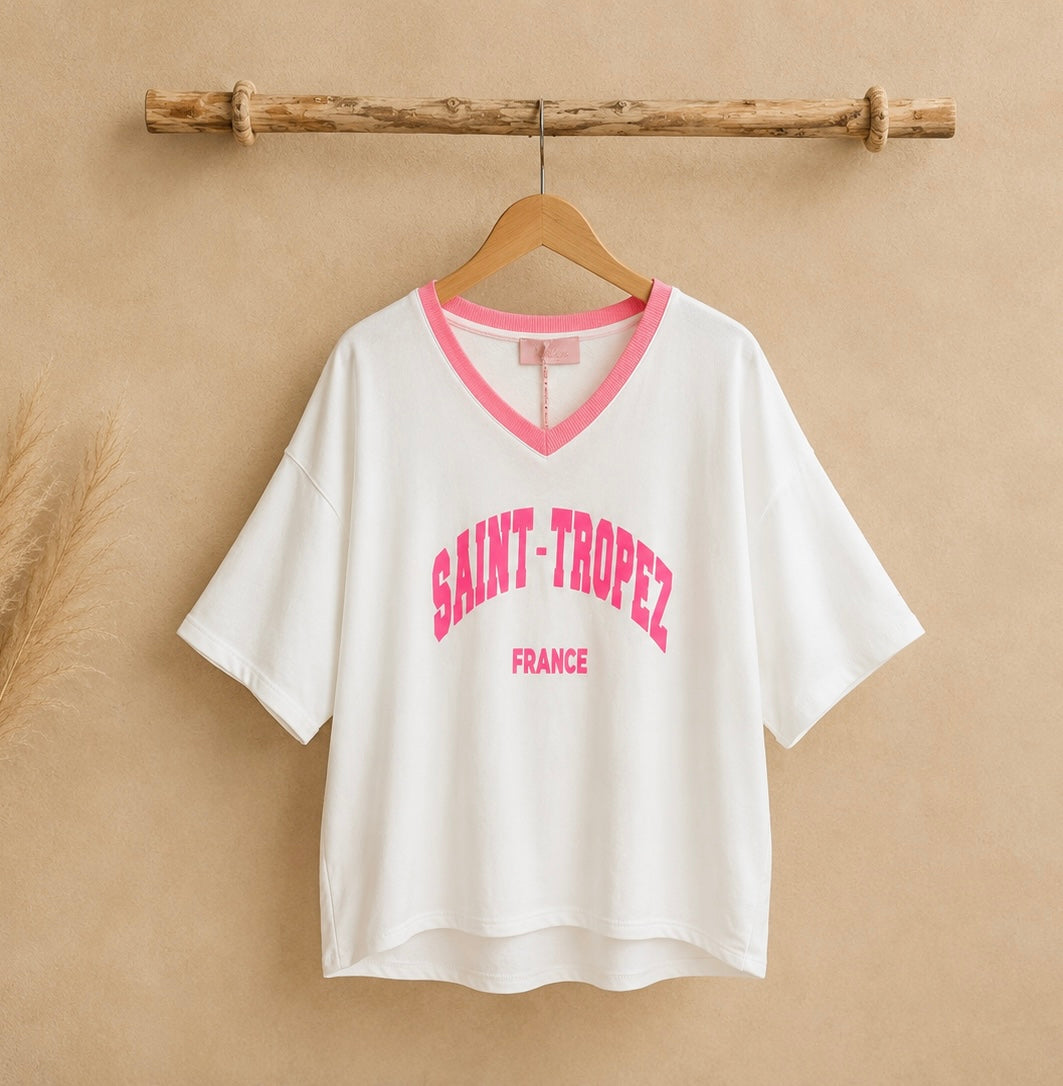 Kurzarmshirt Saint-Tropez white