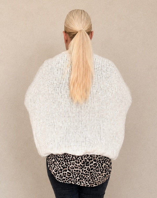 Strickcardigan Dreiknopf Creme