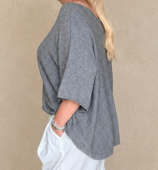 Feines Strickshirt Anthrazit