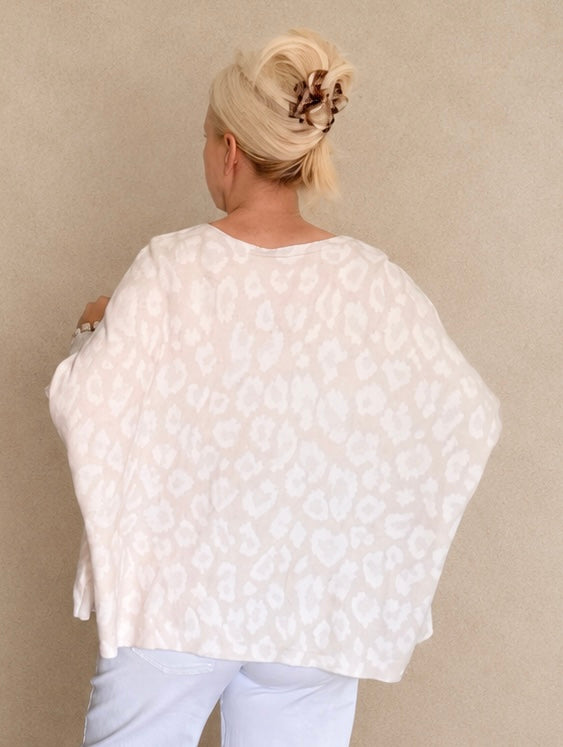 Feinstrickpulli Leopard Creme