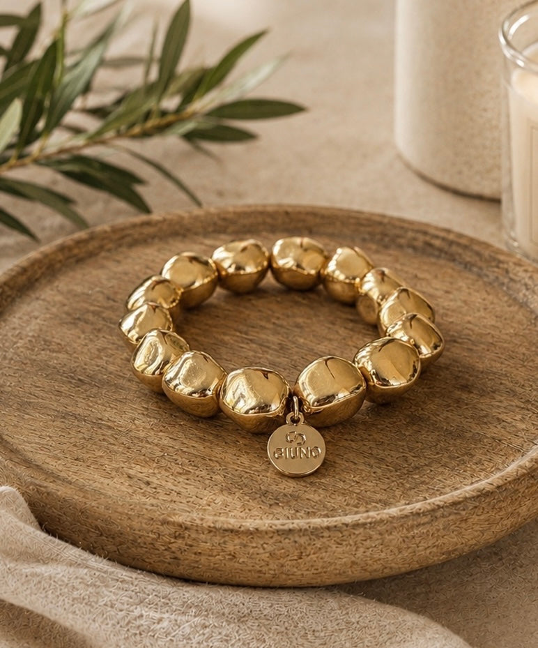 Nuggetperlenarmband in Goldoptik