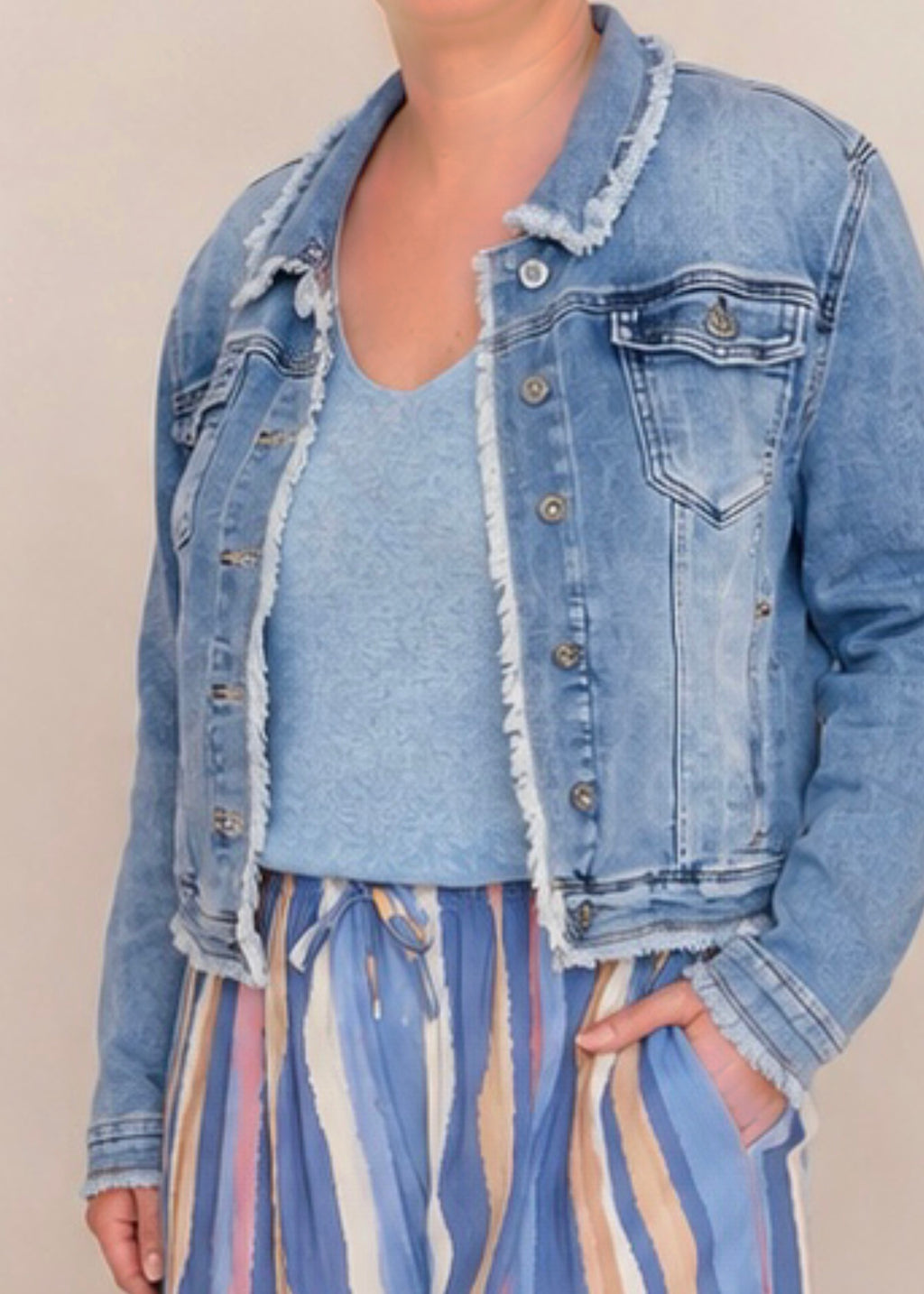 Feinstrick Top blau