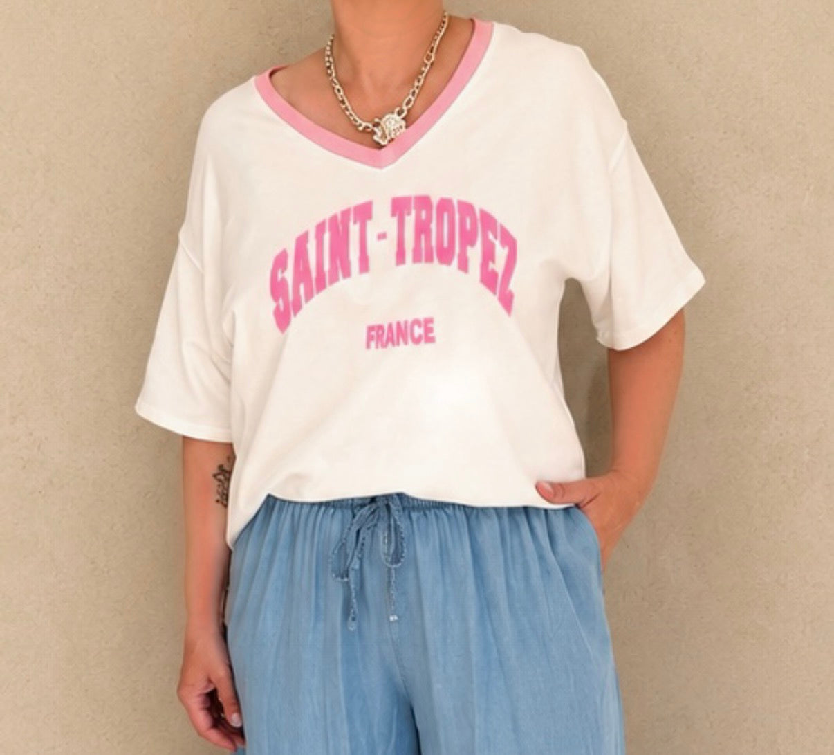 Kurzarmshirt Saint-Tropez white