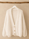 Strickcardigan Dreiknopf Creme