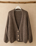 Strickcardigan Dreiknopf Taupe