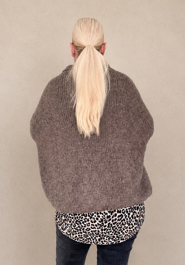 Strickcardigan Dreiknopf Taupe