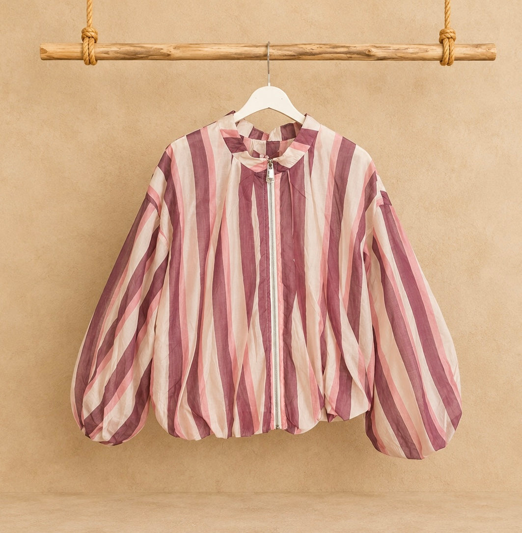 Gestreifte Blousonjacke Altrosé