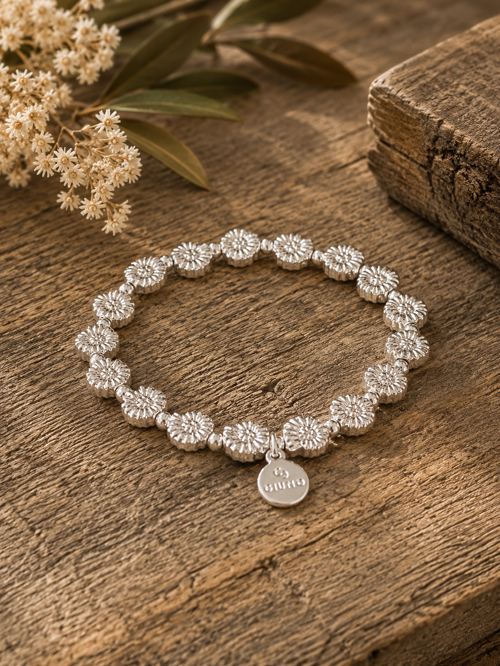 Muschelarmband Silberoptik