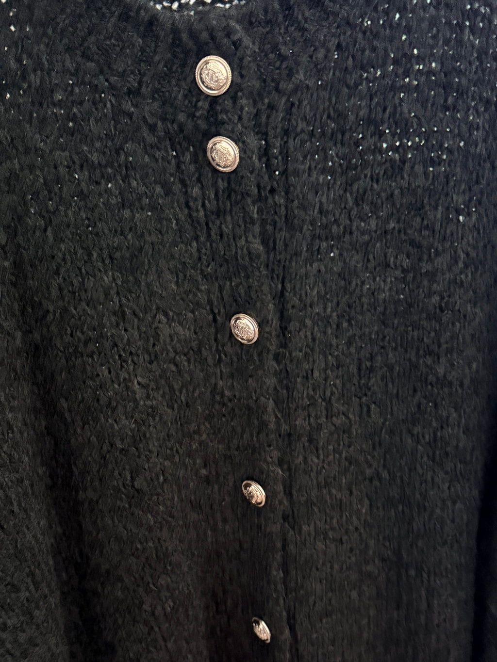Cardigan Glanzknopf Anthrazit