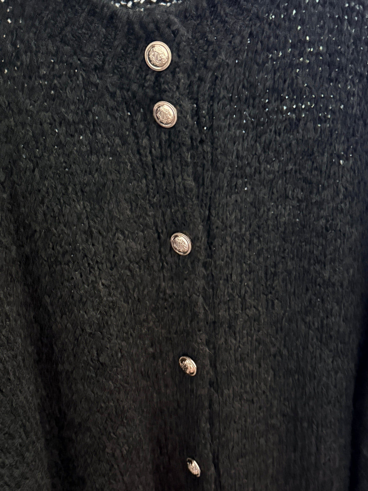 Cardigan Glanzknopf Anthrazit