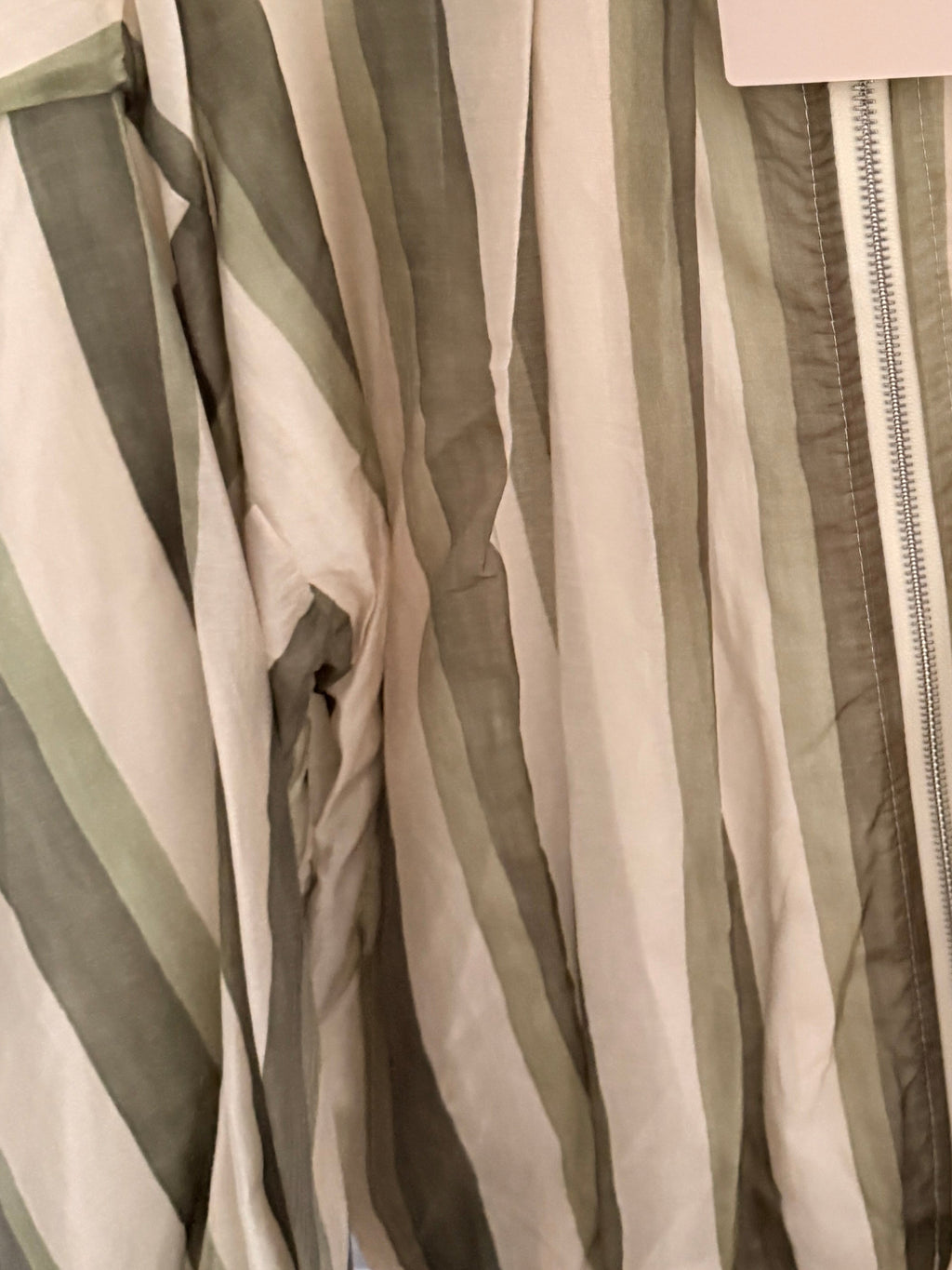 Gestreifte Blousonjacke Salbei