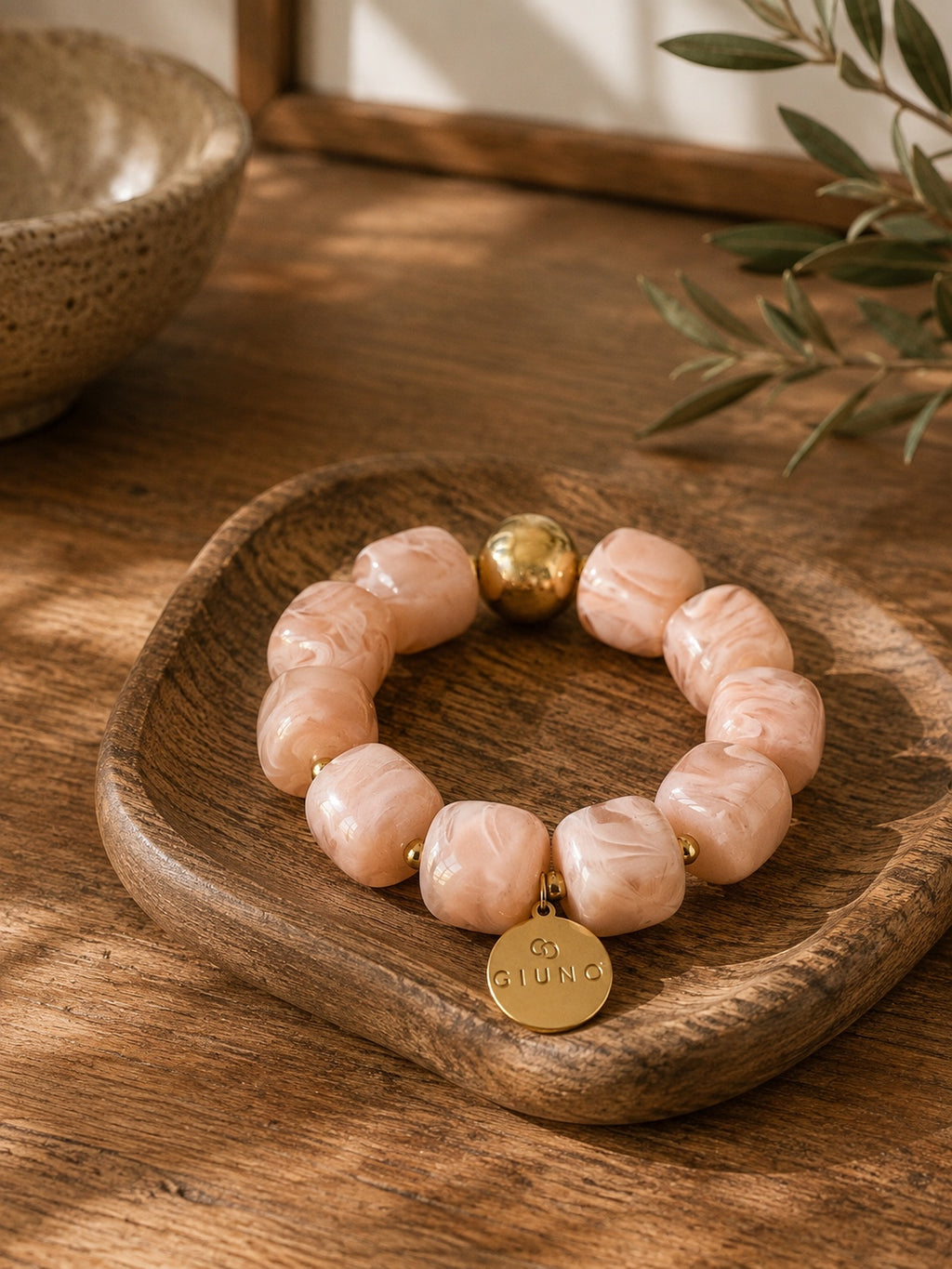Armband Würfelperle rose