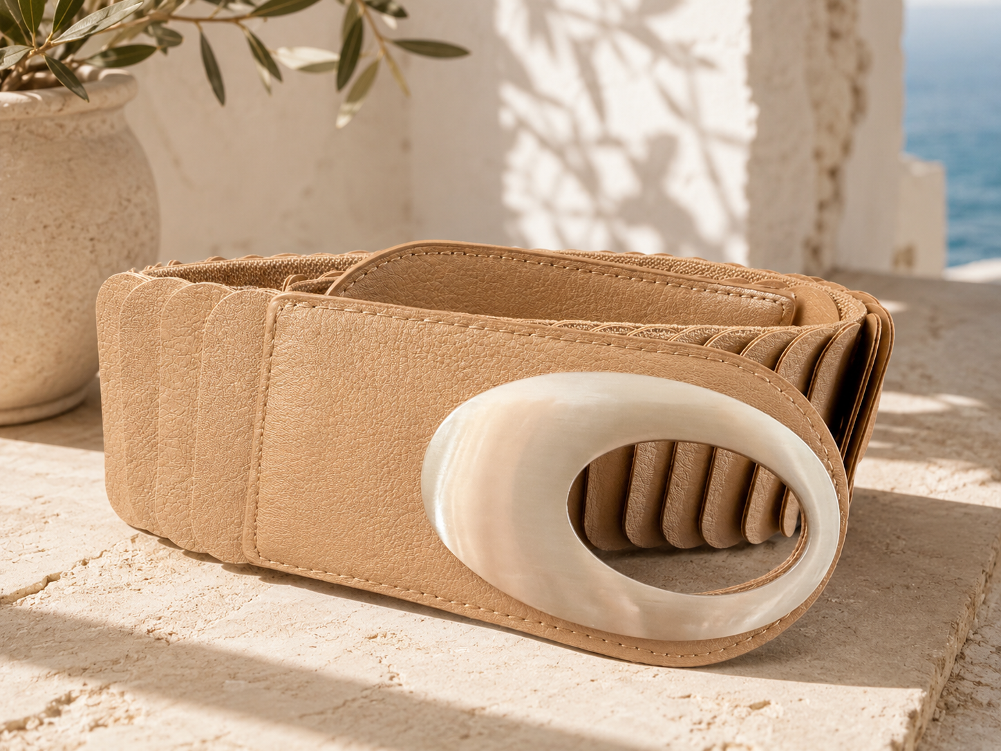 Stretchgürtel taupe 83 cm