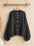 Cardigan Glanzknopf Anthrazit