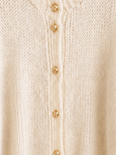 Cardigan Glanzknopf Vanille