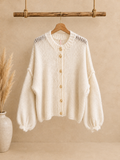 Cardigan Glanzknopf Vanille