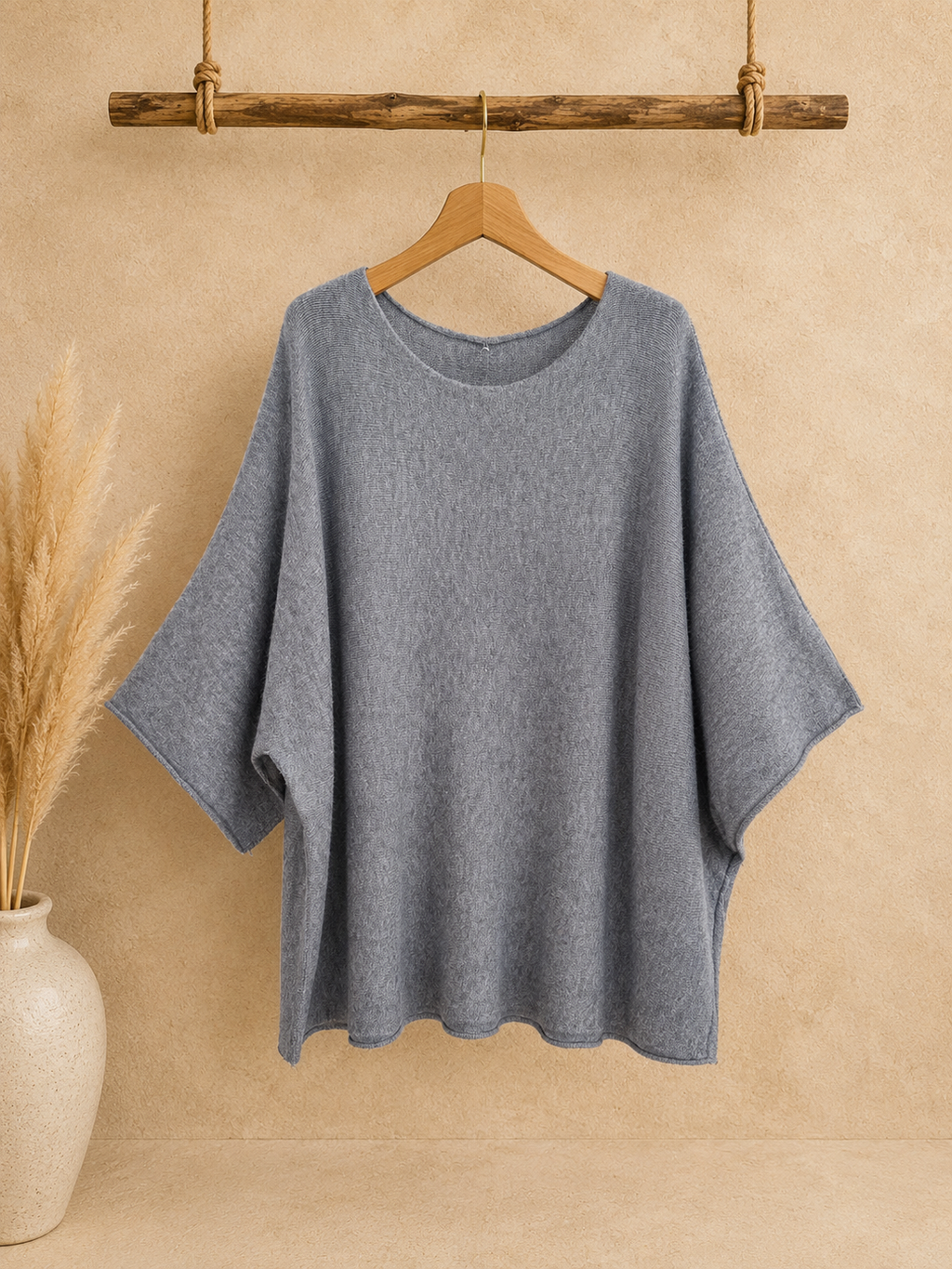 Feines Strickshirt Anthrazit