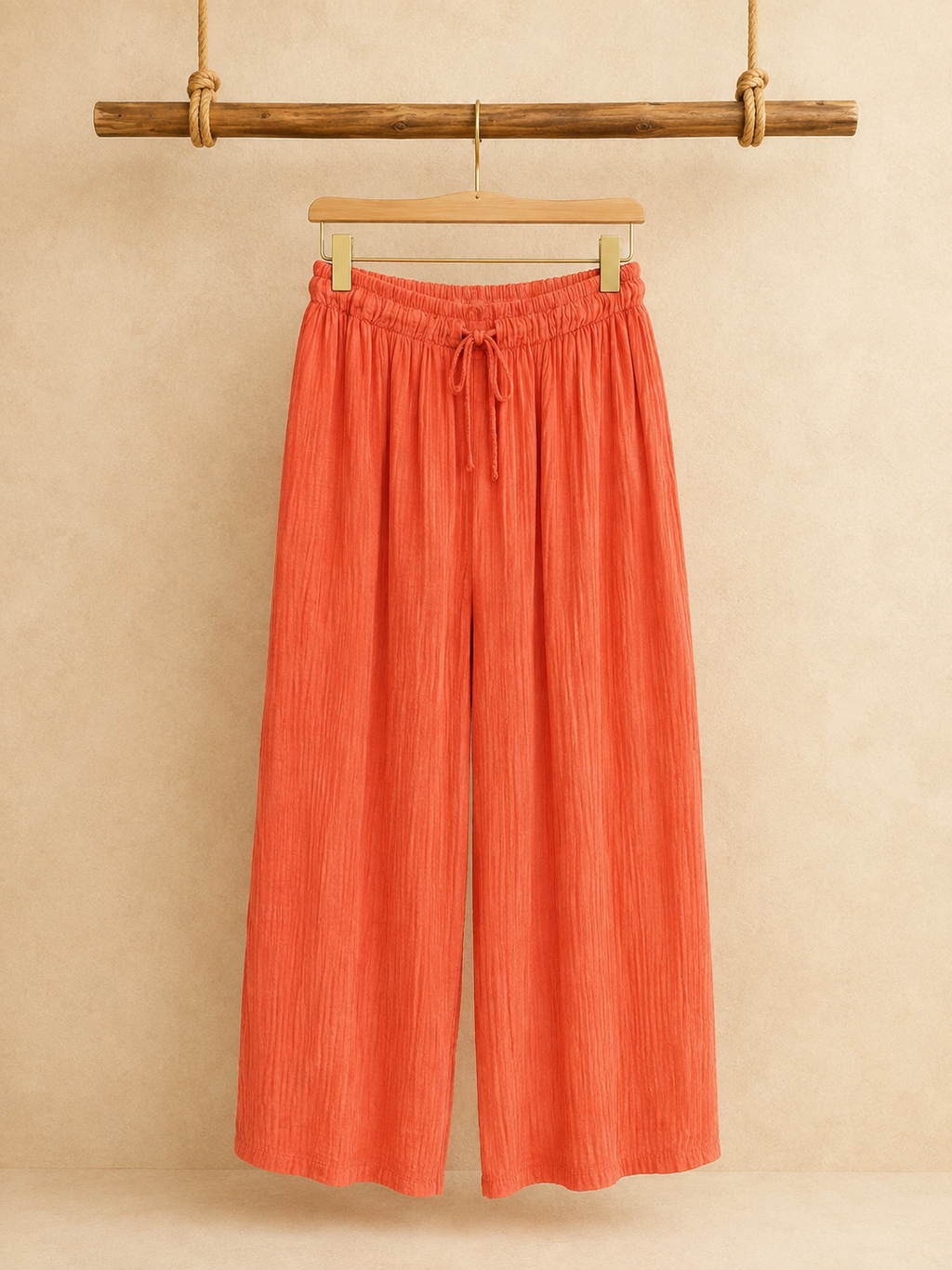 Musselin Sommerhose Terrakotta