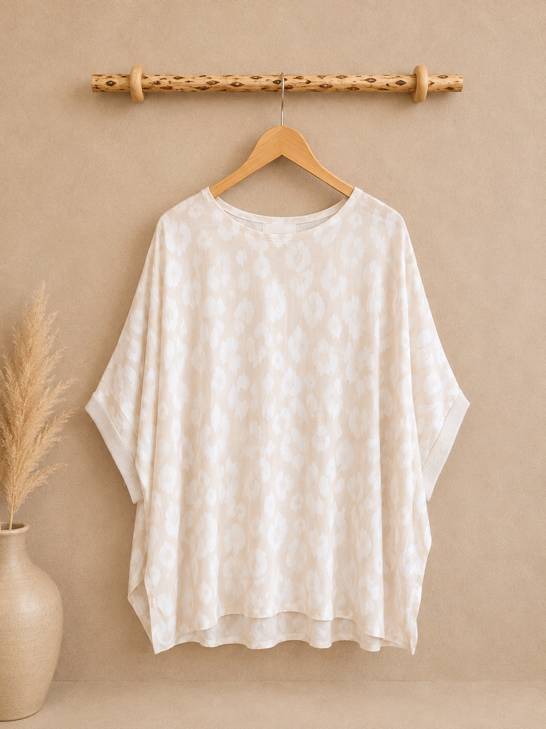 Feinstrickpulli Leopard Creme