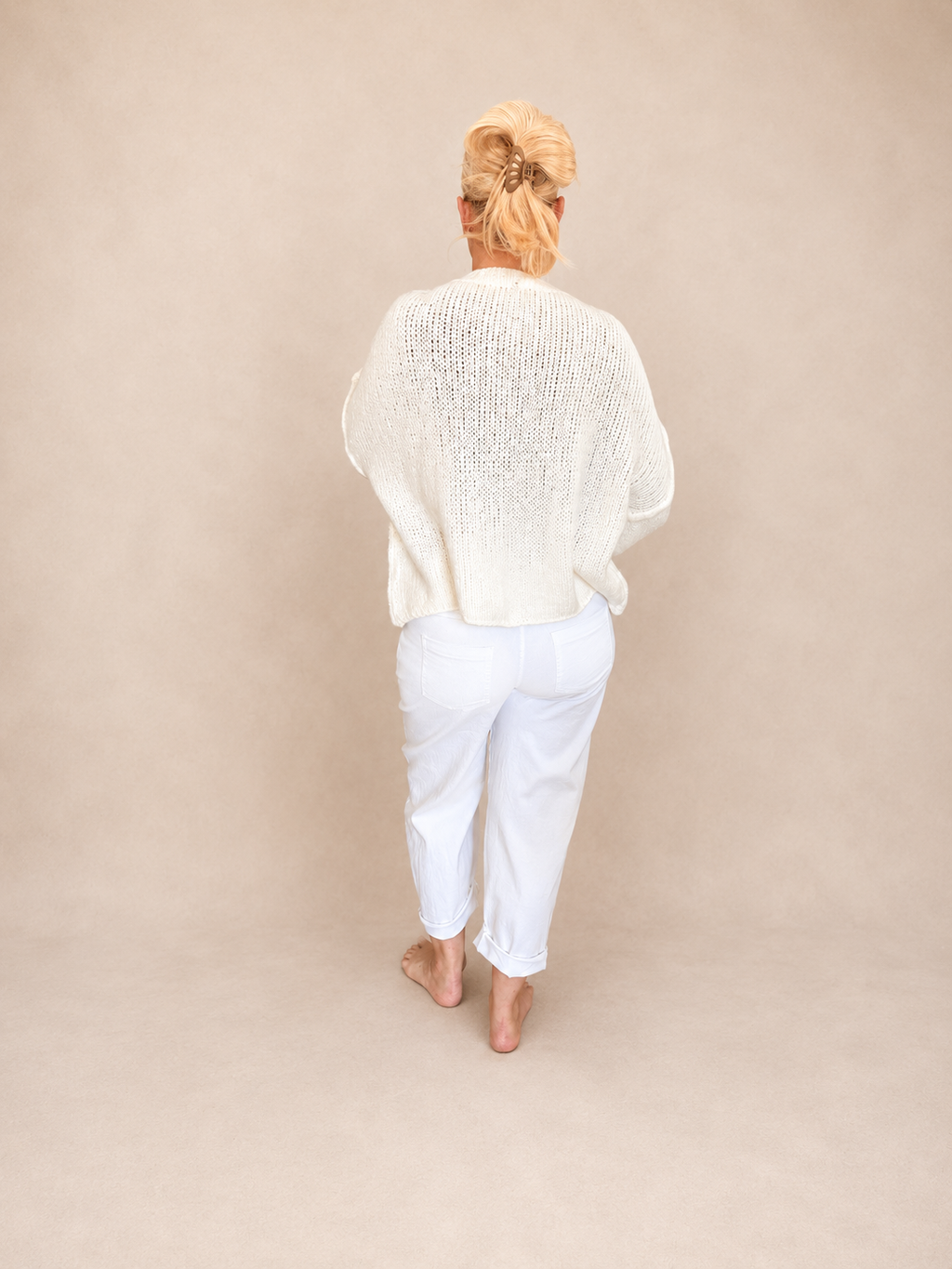 Cardigan Glanzknopf Vanille