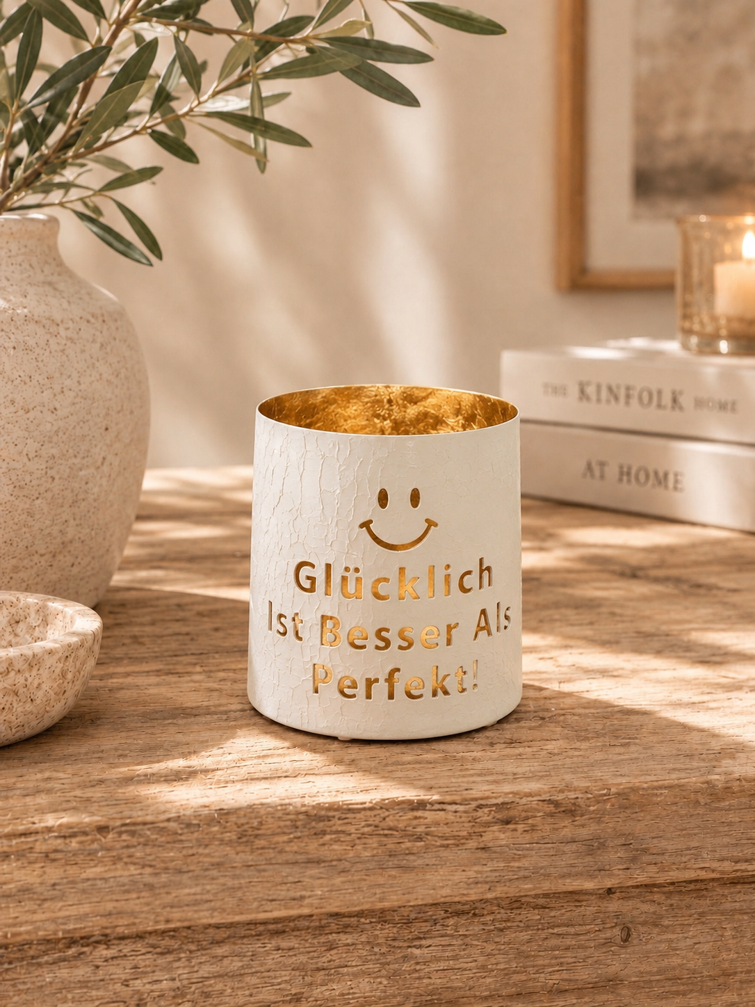 Windlicht Glücklich