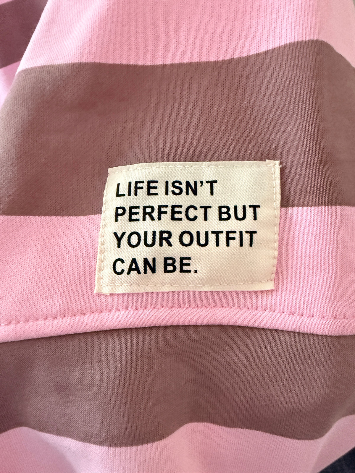 Oversize Pullover Streifen Rosé