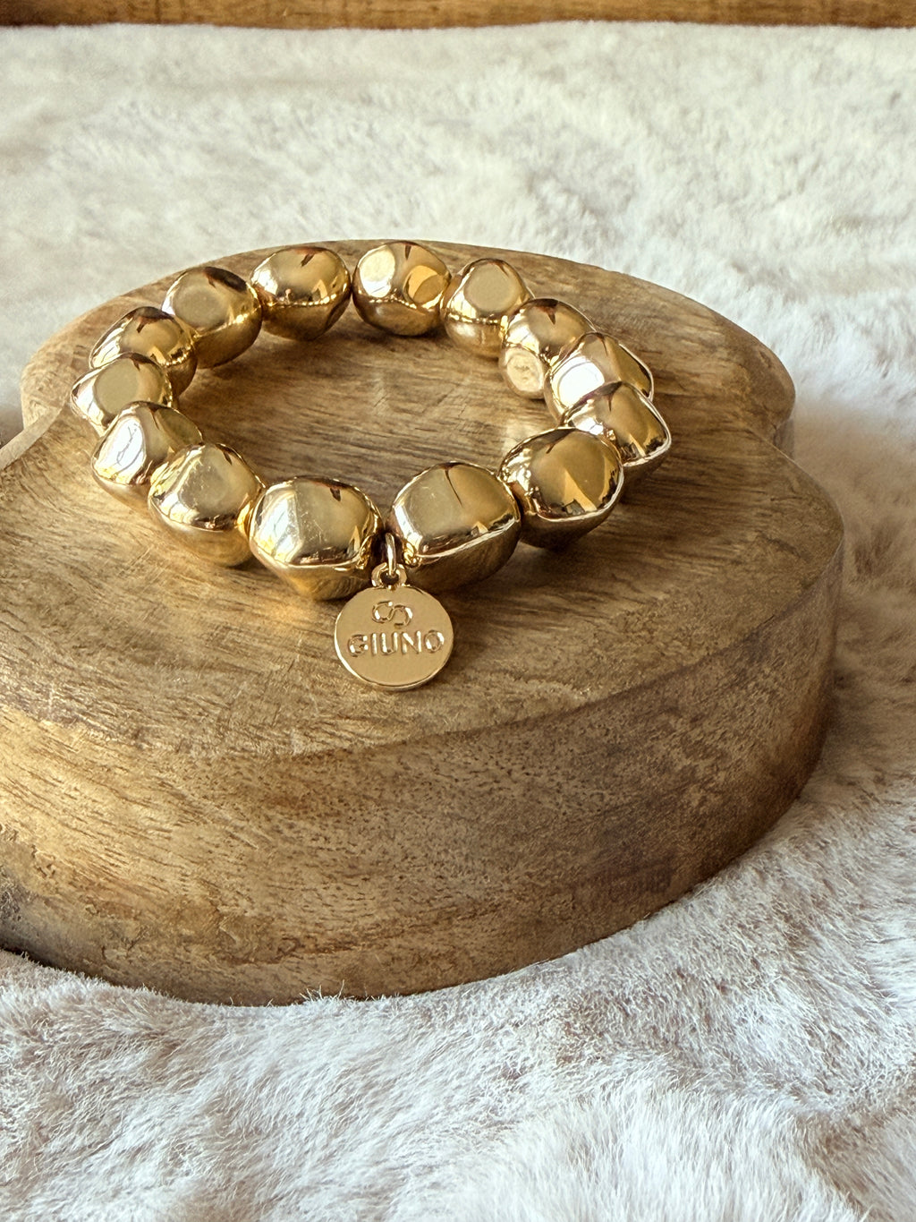 Nuggetperlenarmband in Goldoptik
