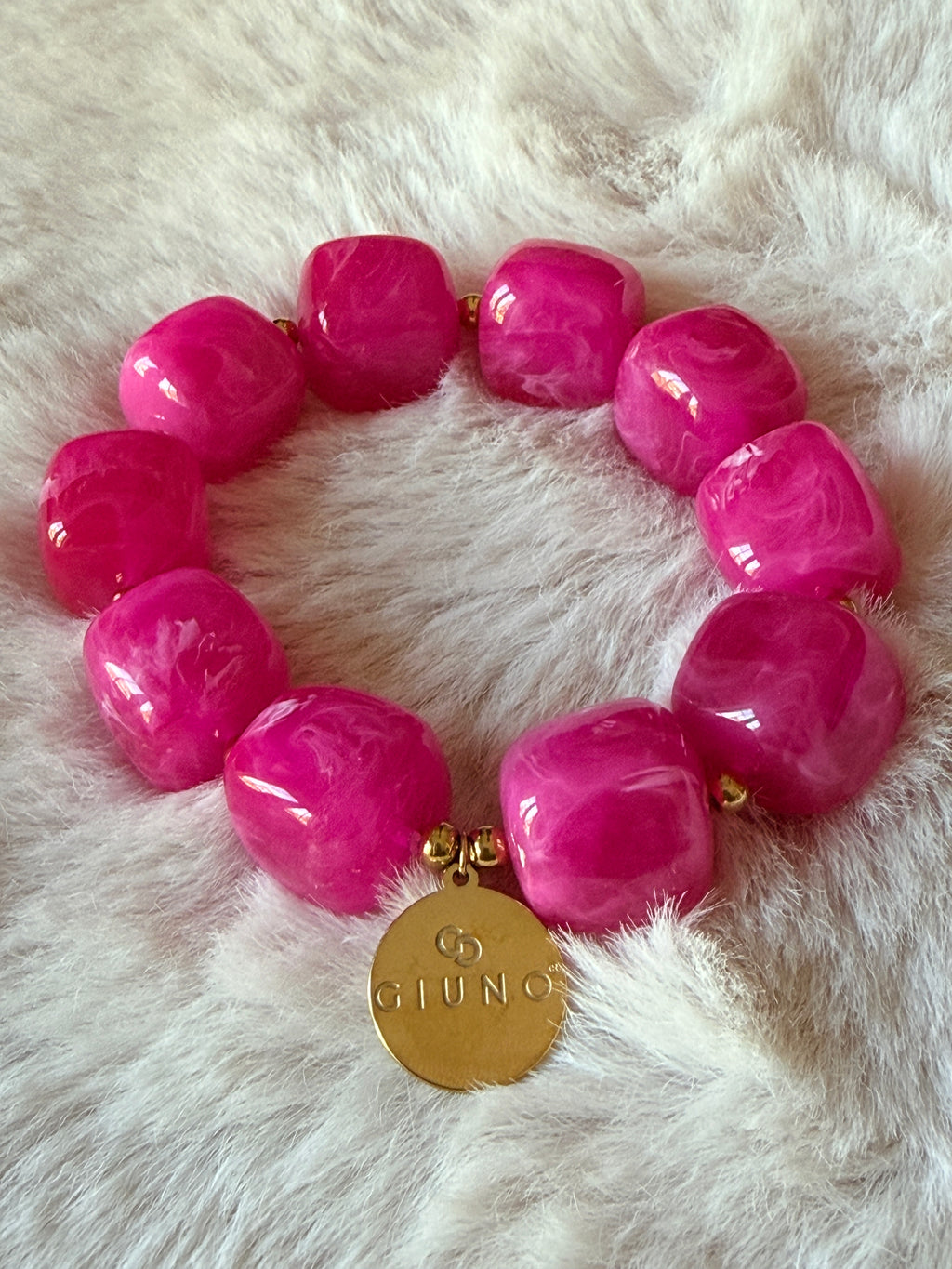 Armband Würfelperle pink