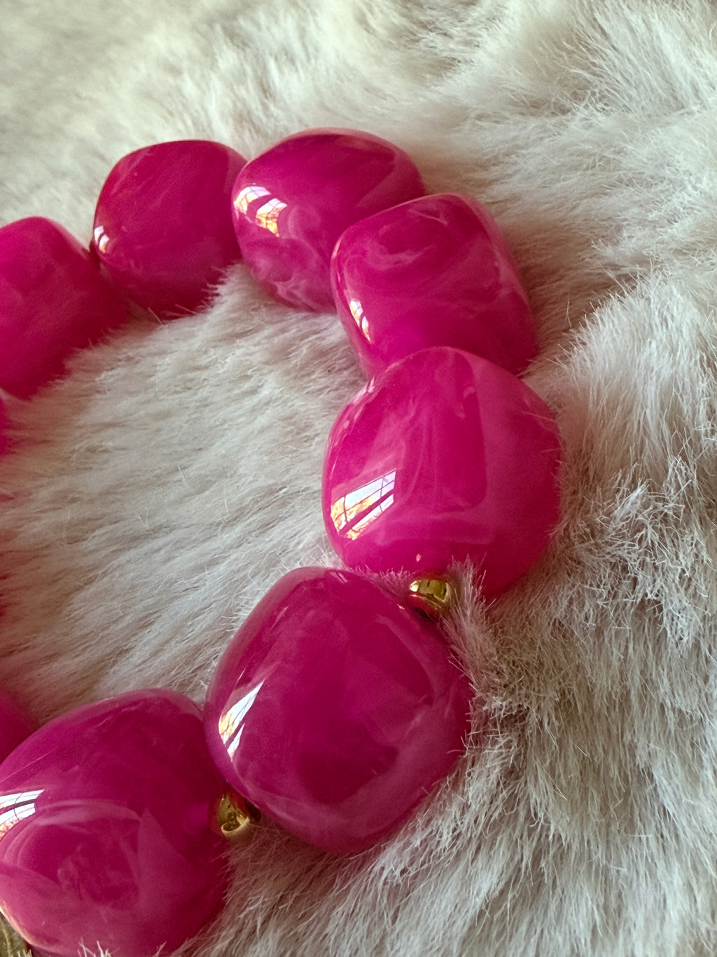 Armband Würfelperle pink